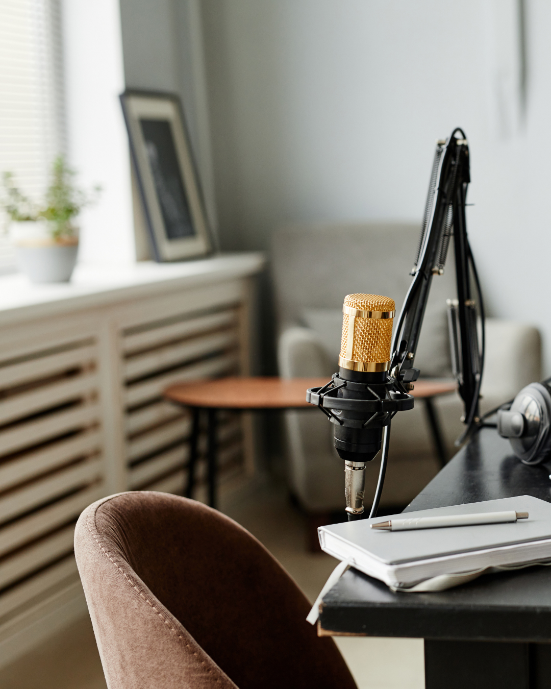 Podcast mic after recording an episode